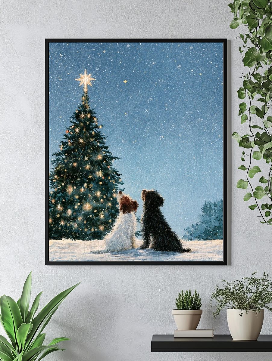 Christmas Dogs Winter Poster. — room view 4