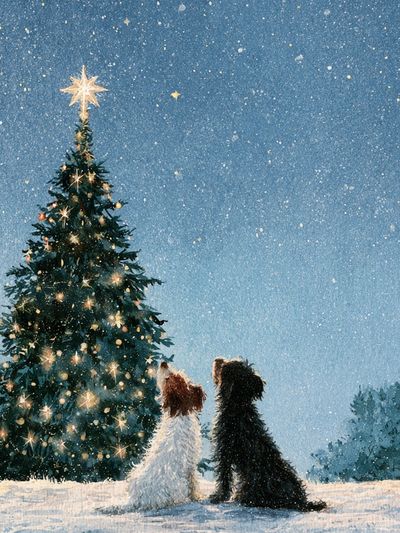 Christmas Dogs Winter Poster. poster