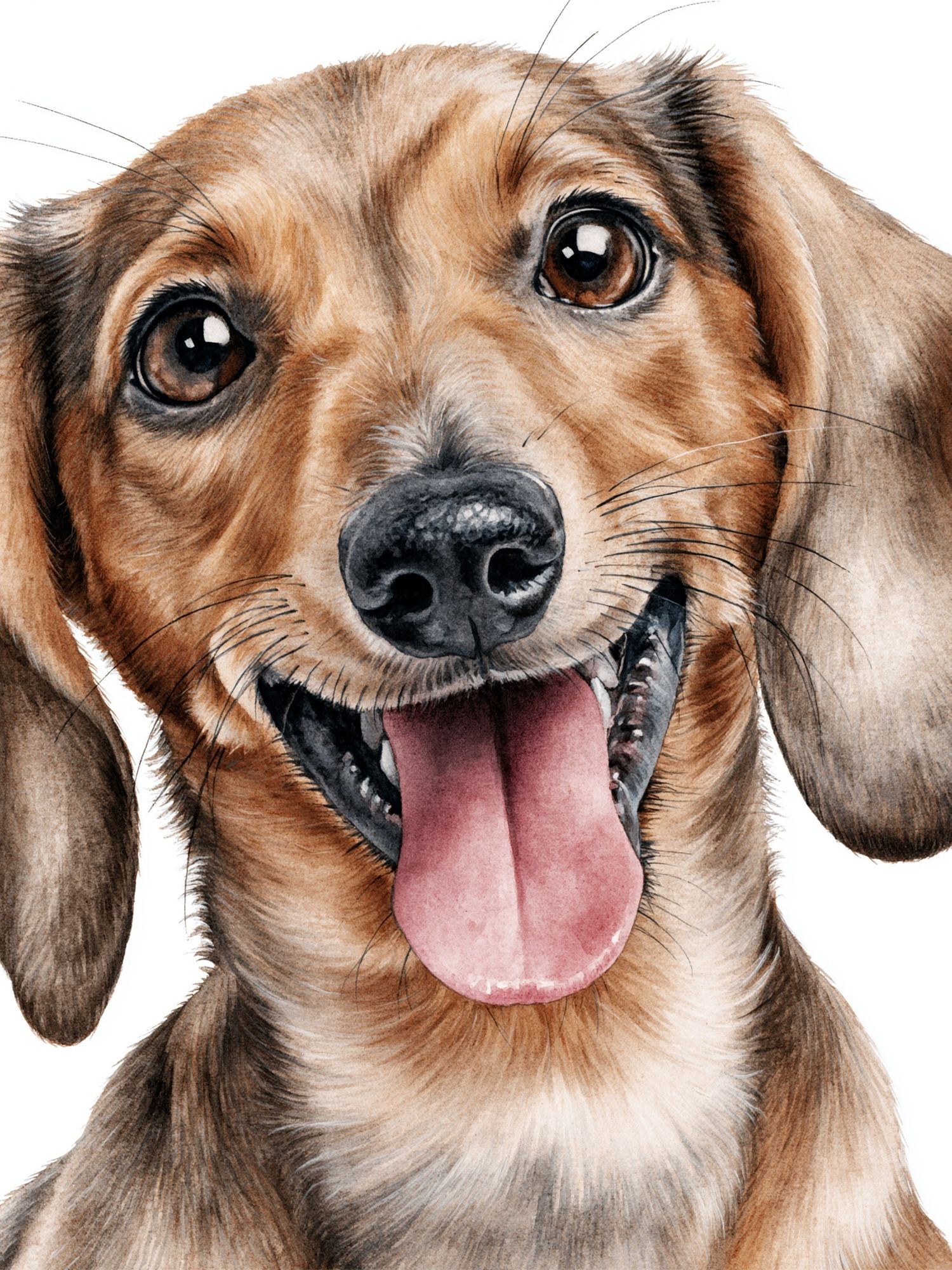 Happy Dachshund Watercolor Poster. poster — animals art