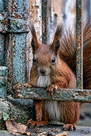 Curious Squirrel Portrait Poster. poster detail