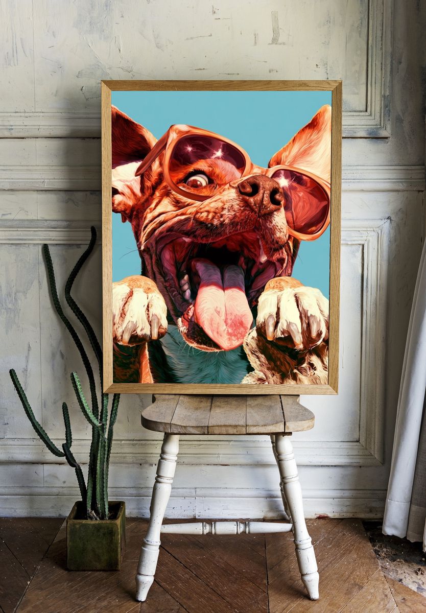 Cool Dog Portrait Poster. room preview