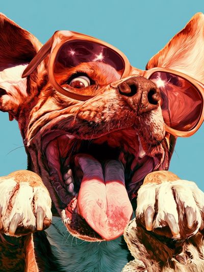 Cool Dog Portrait Poster.