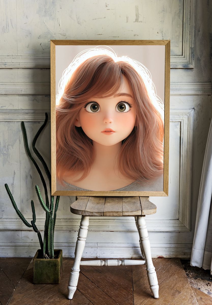Anime Girl Portrait Print. — room view 1