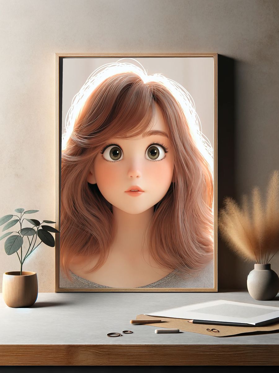 Anime Girl Portrait Print. — room view 2