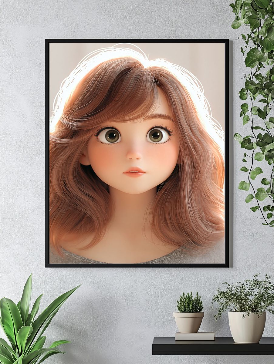 Anime Girl Portrait Print. — room view 4