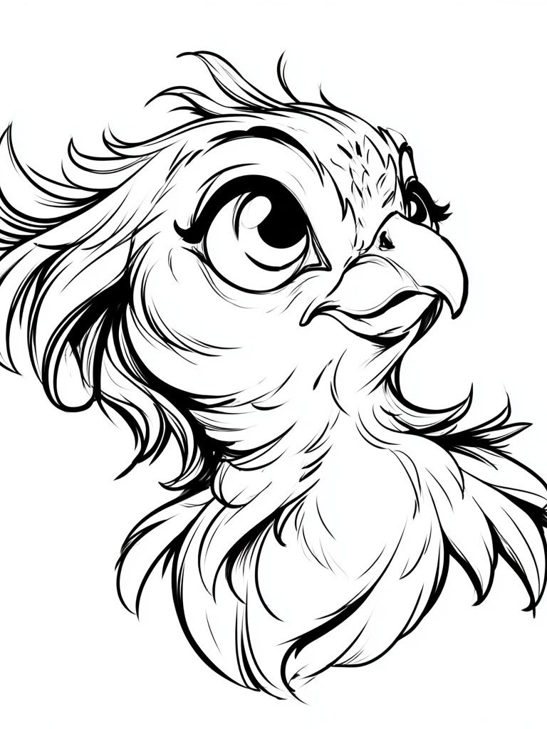 Cute Bird Line Art Poster. poster detail