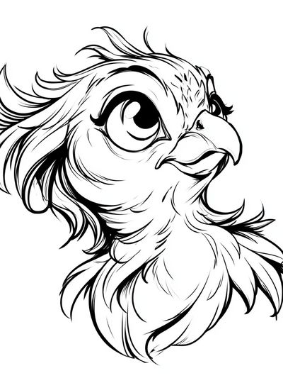 Cute Bird Line Art Poster.