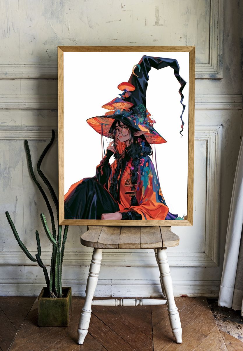Mystic Witch Portrait Print. room preview