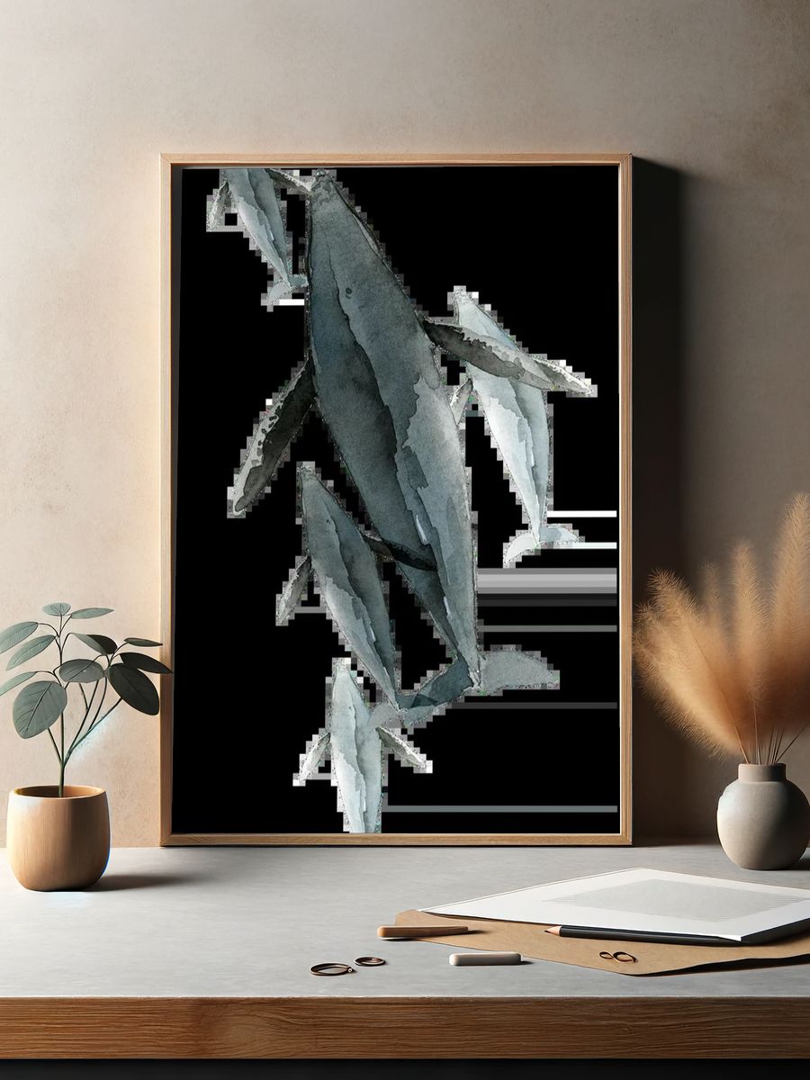 Moonlit Horses Photography Poster. — room view 2
