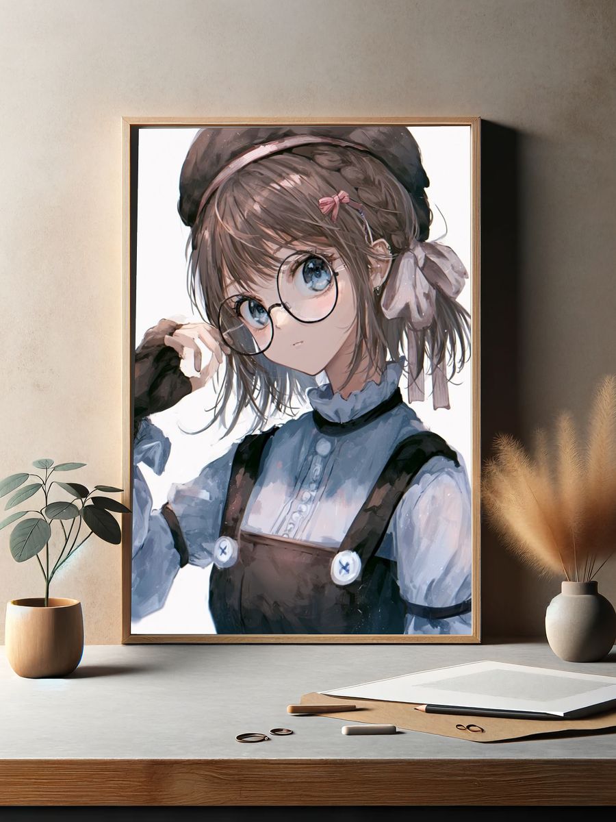 Anime Girl Portrait Print. — room view 2