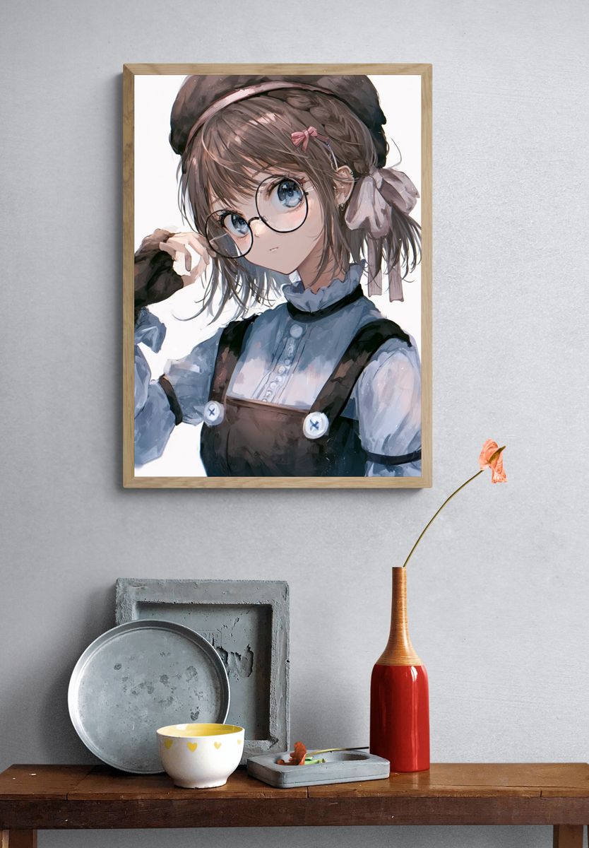 Anime Girl Portrait Print. — room view 3