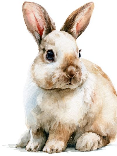 Watercolor Rabbit Portrait Poster. poster