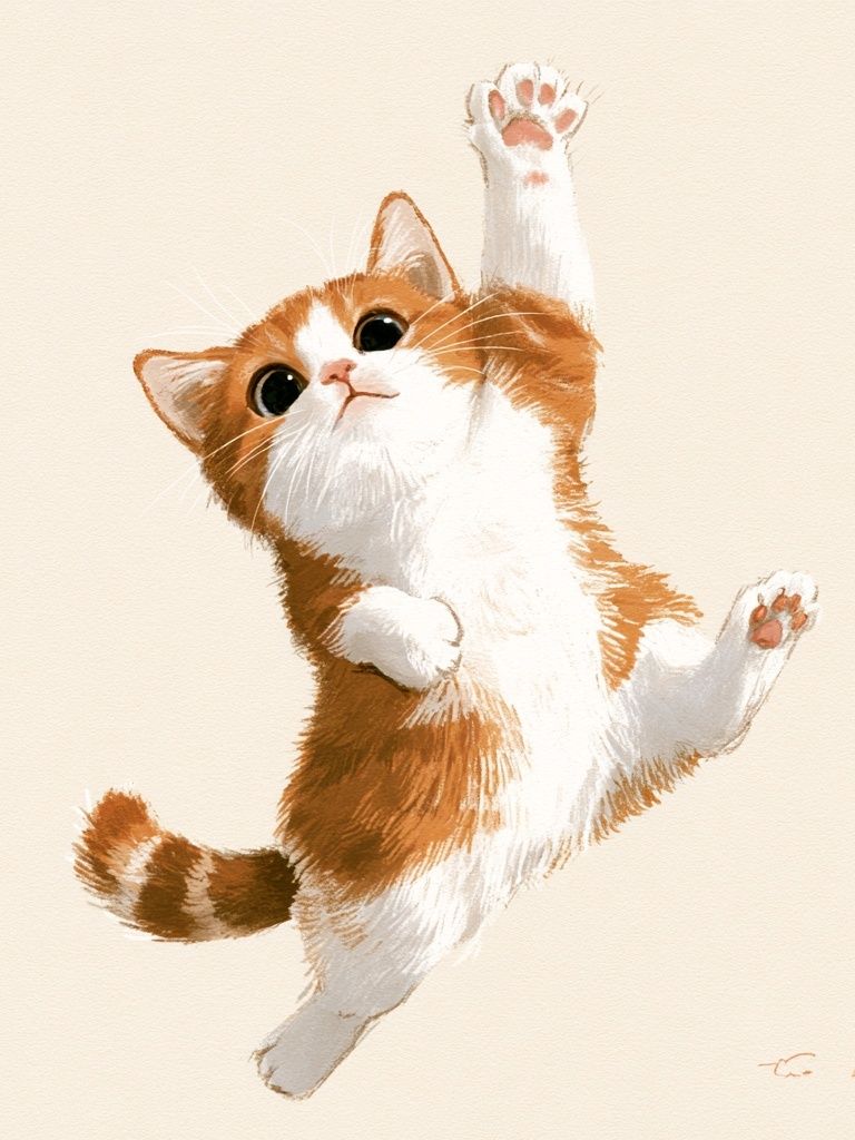 Playful Ginger Cat Illustration Poster. poster detail