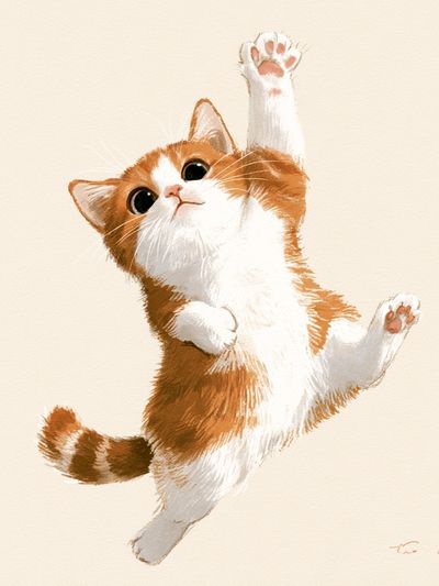 Playful Ginger Cat Illustration Poster. poster