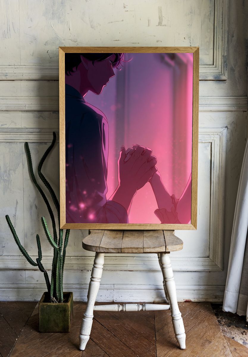 Romantic Anime Couple Poster. room preview