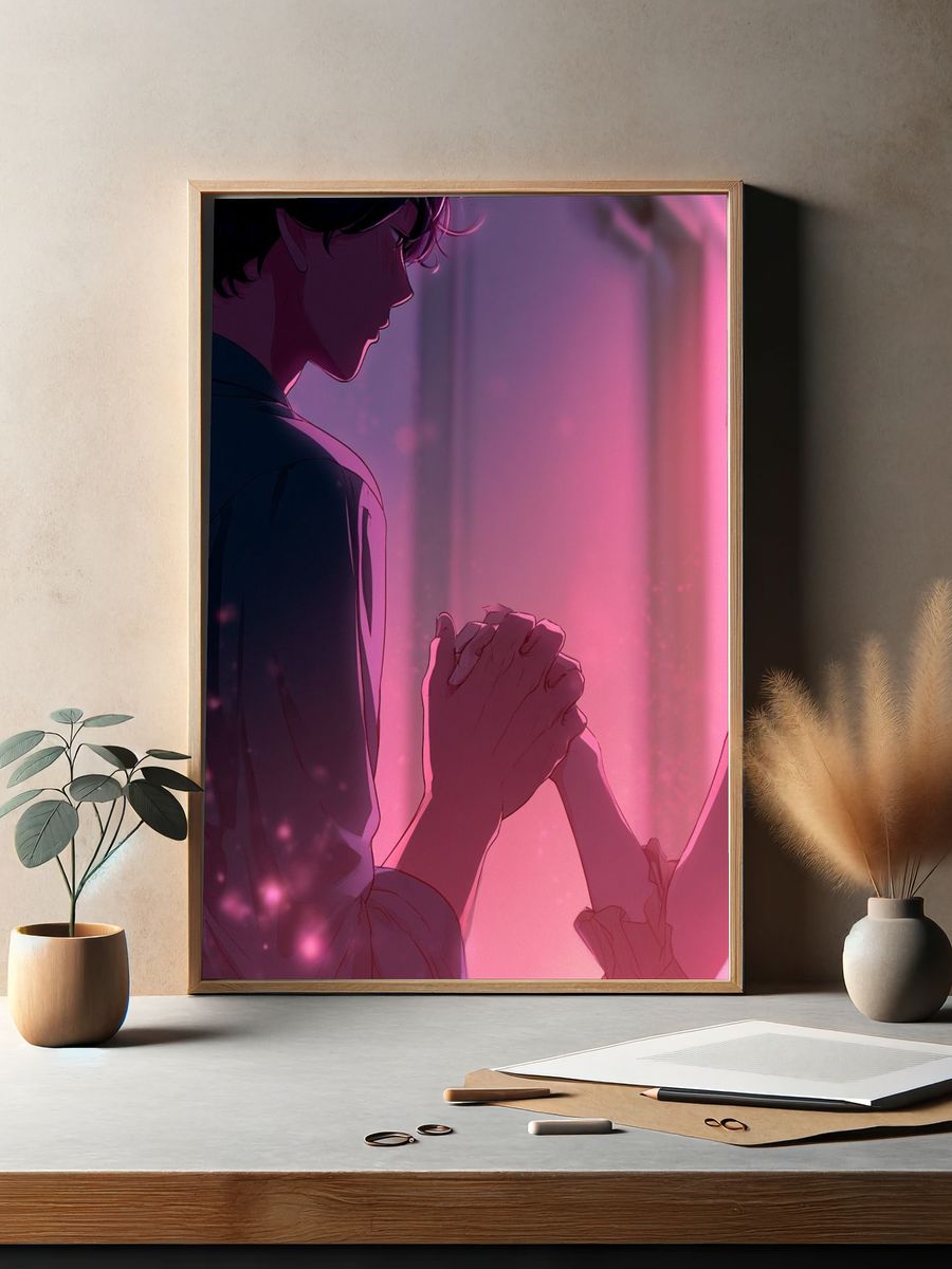 Romantic Anime Couple Poster. — room view 2