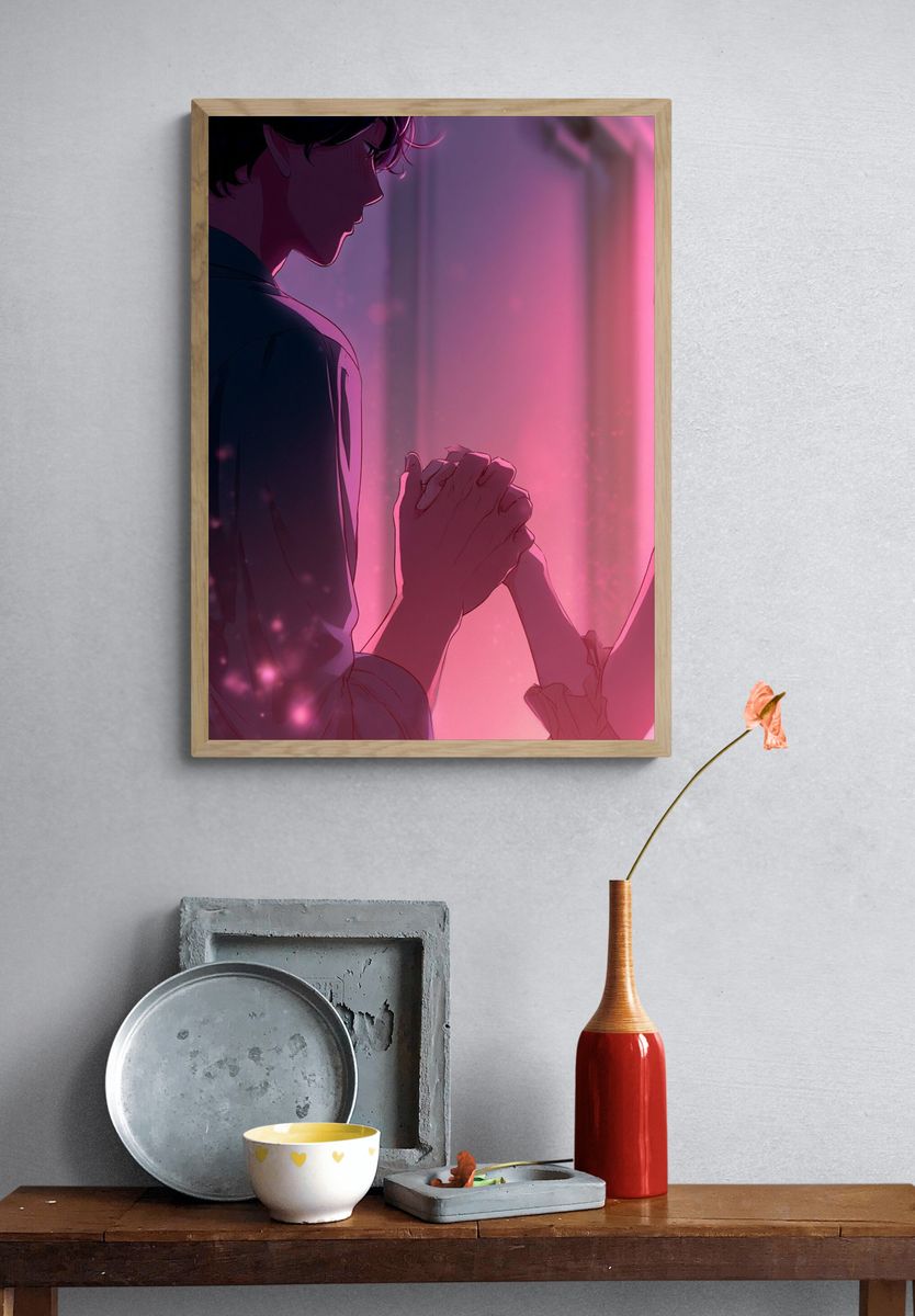 Romantic Anime Couple Poster. — room view 3