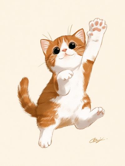 Playful Kitten Illustration Poster. poster