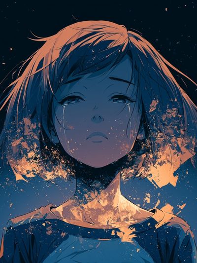 Melancholic Girl Portrait Poster. poster