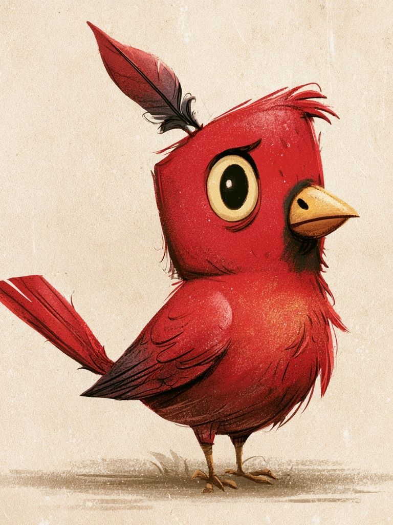Red Cardinal Cartoon Poster. poster detail