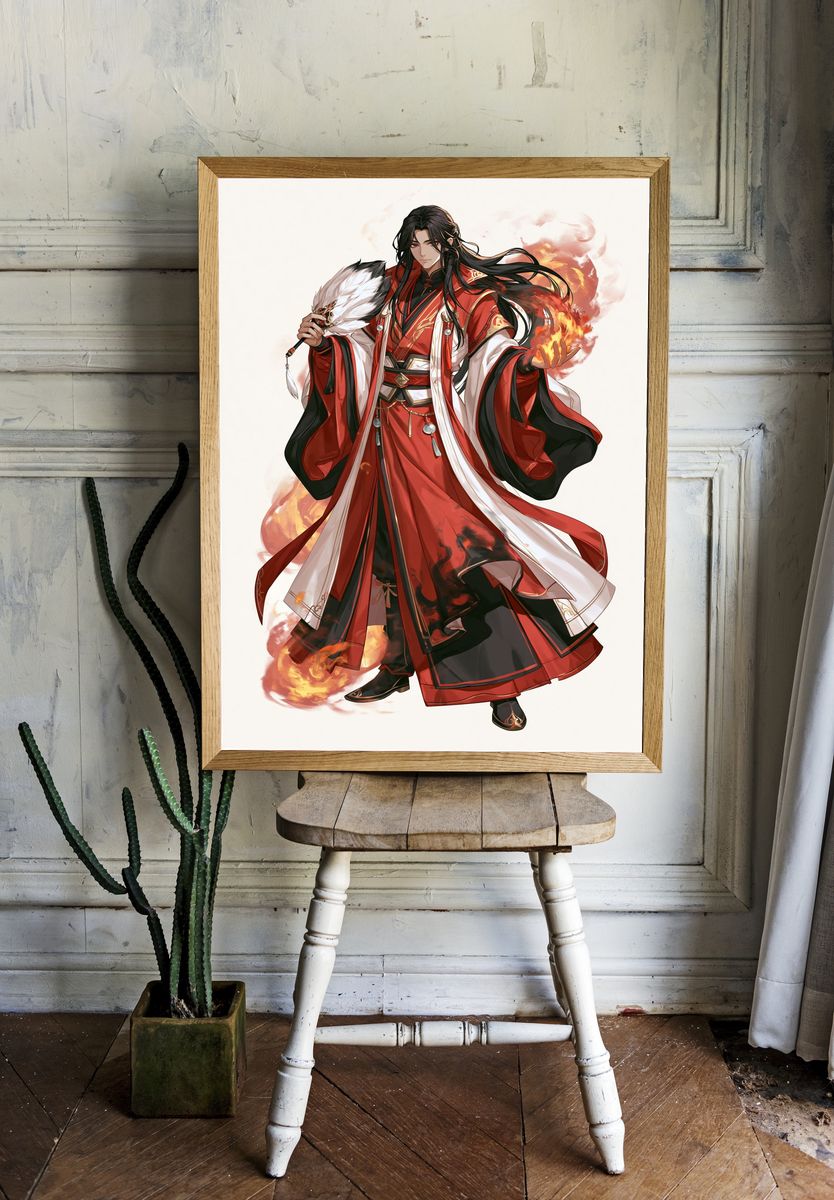 Anime Streetwear Portrait Print. room preview
