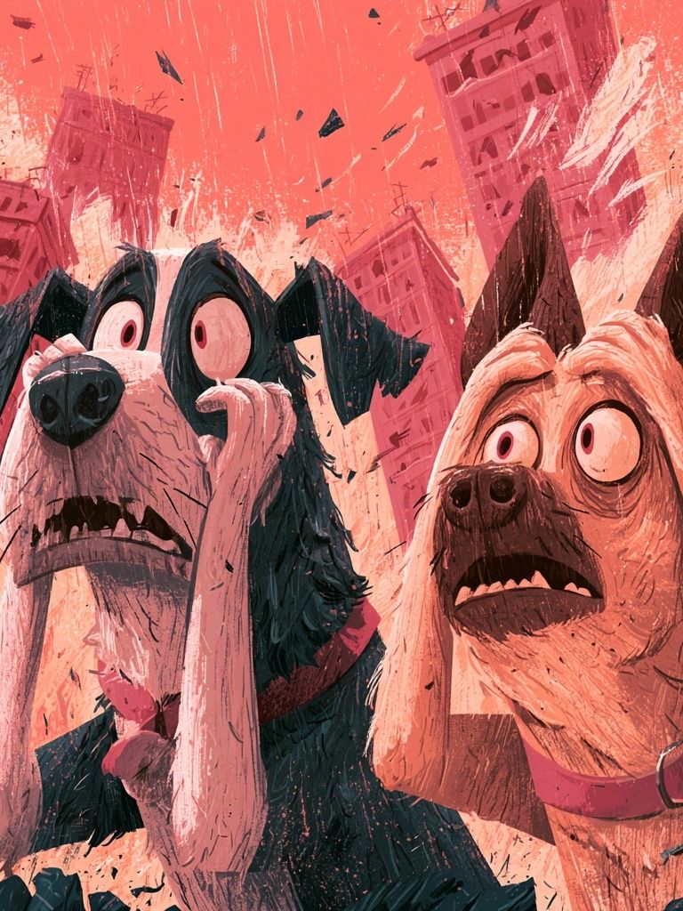 Surprised Dogs Digital Art Poster. poster — animals art