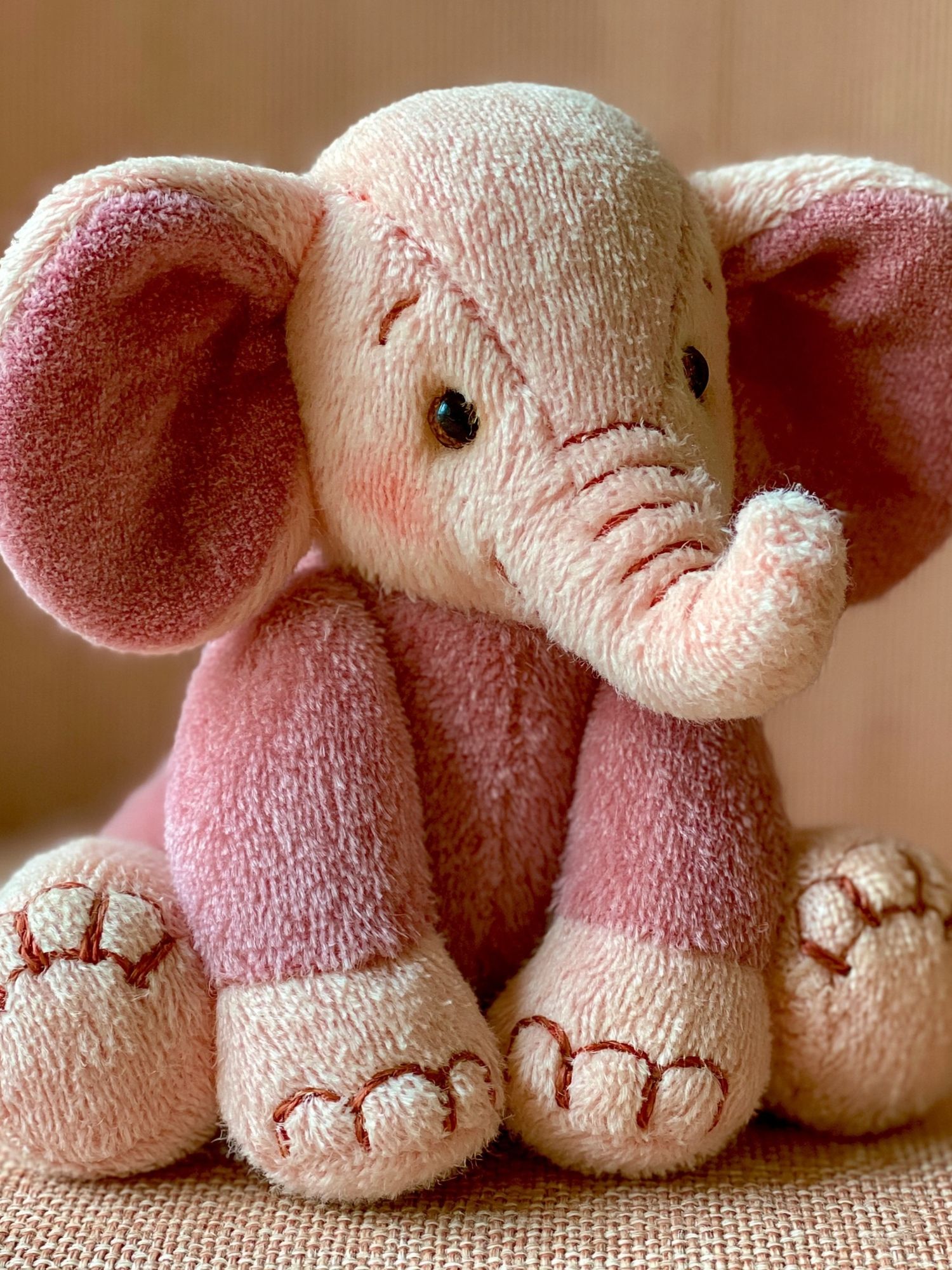 Plush Pink Elephant Portrait Poster. poster — animals art