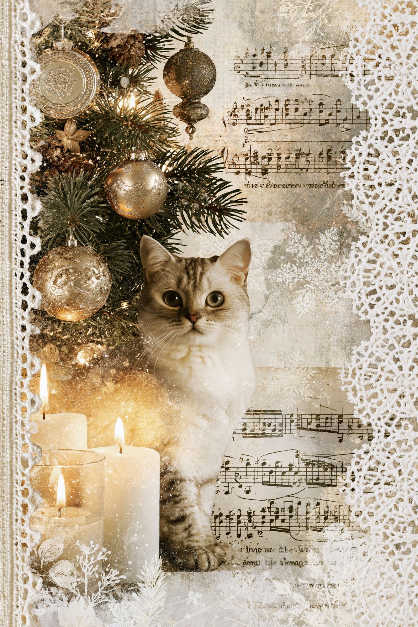 Christmas Cat Collage Poster. poster — animals art