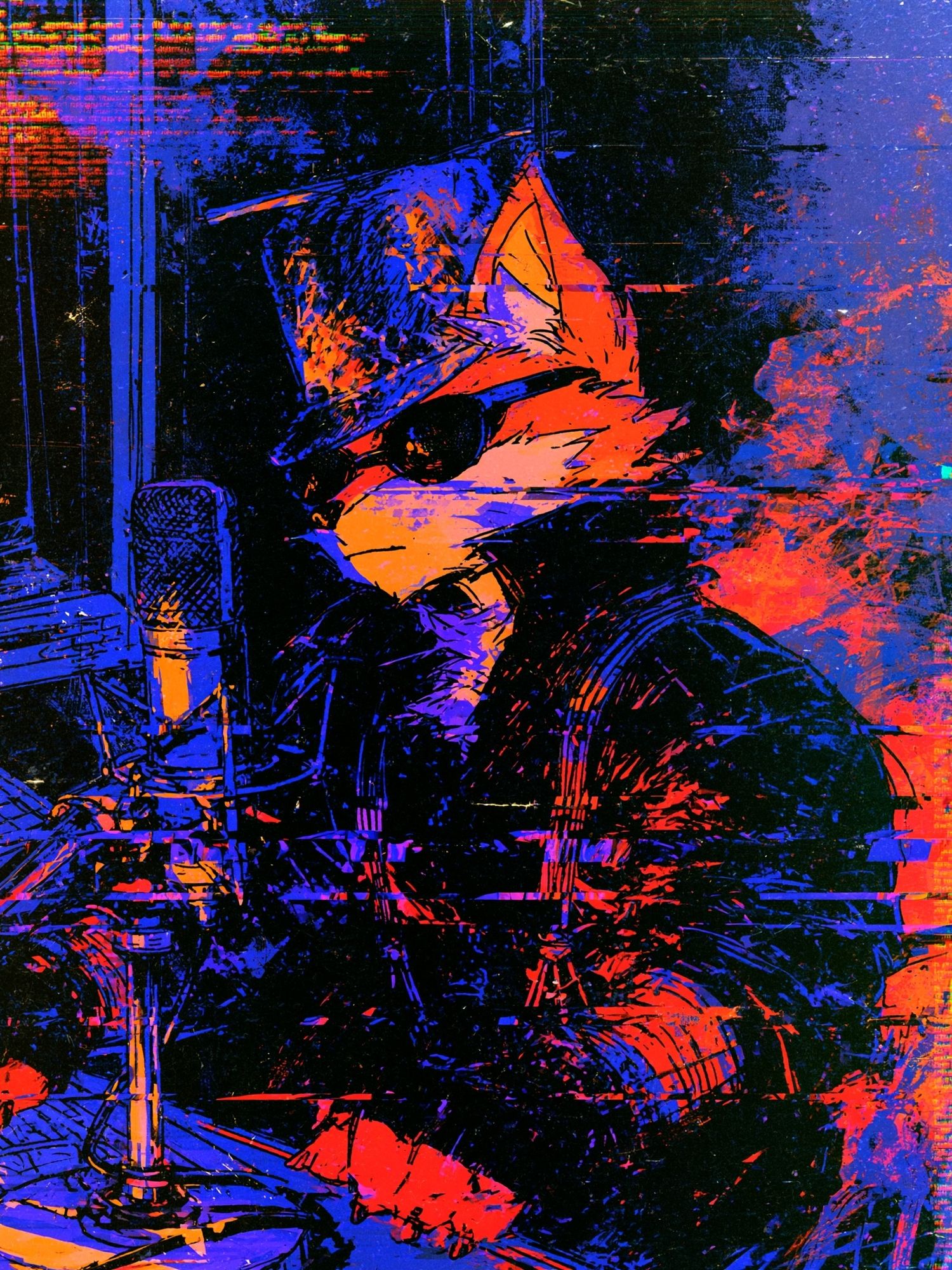 Neon Fox Studio Poster. poster detail