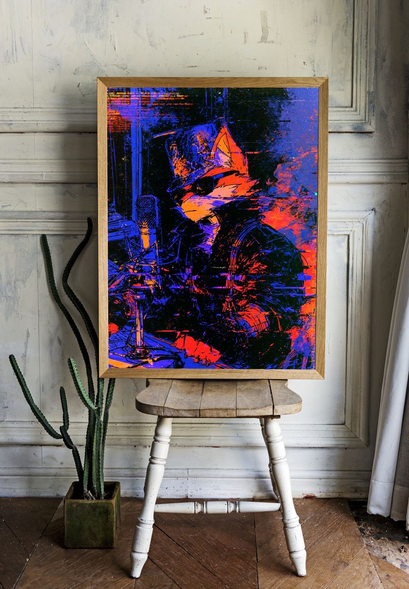 Neon Fox Studio Poster. room preview