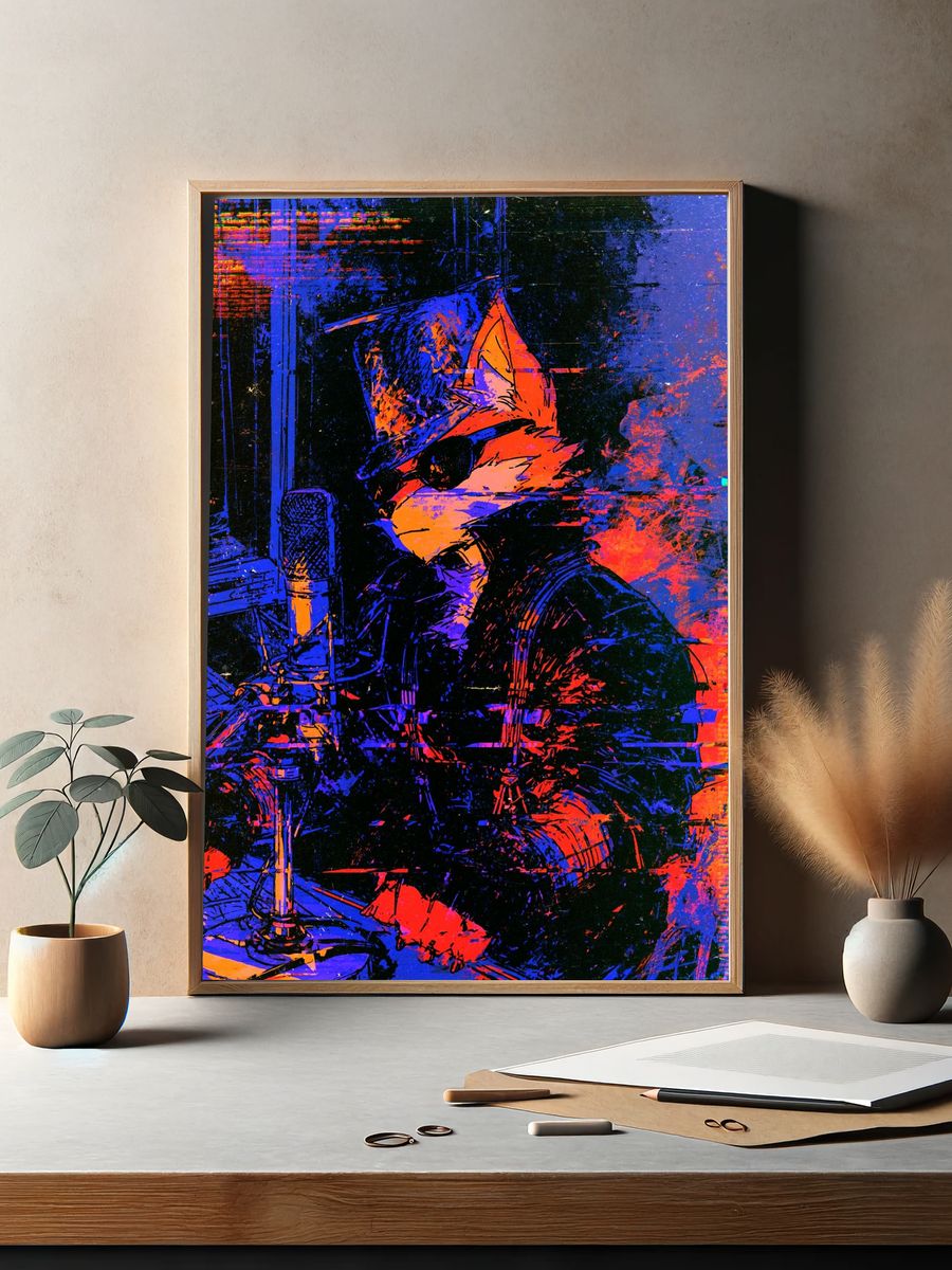 Neon Fox Studio Poster. — room view 2