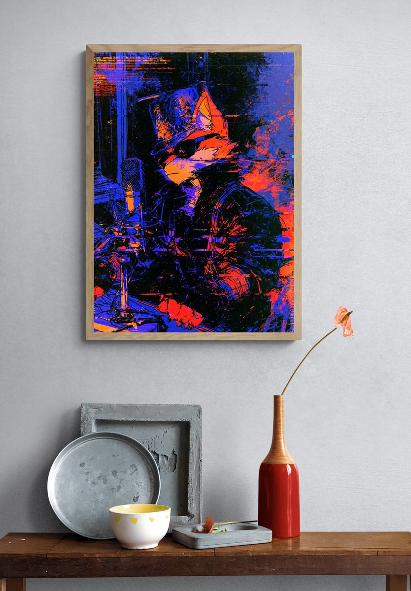 Neon Fox Studio Poster. — room view 3