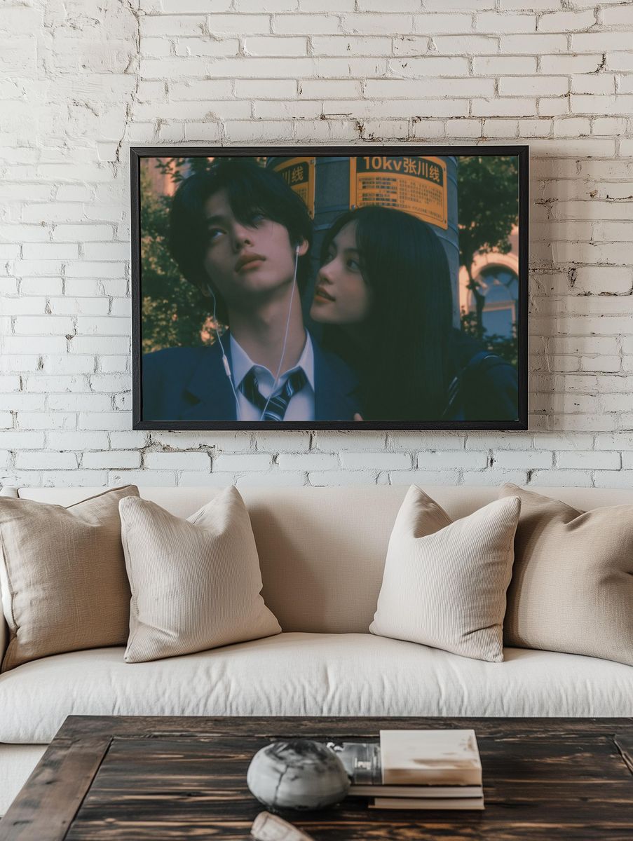 Anime Couple at Dusk Poster. room preview