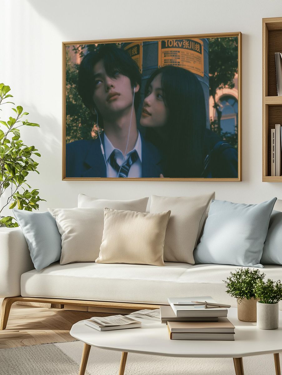 Anime Couple at Dusk Poster. — room view 2