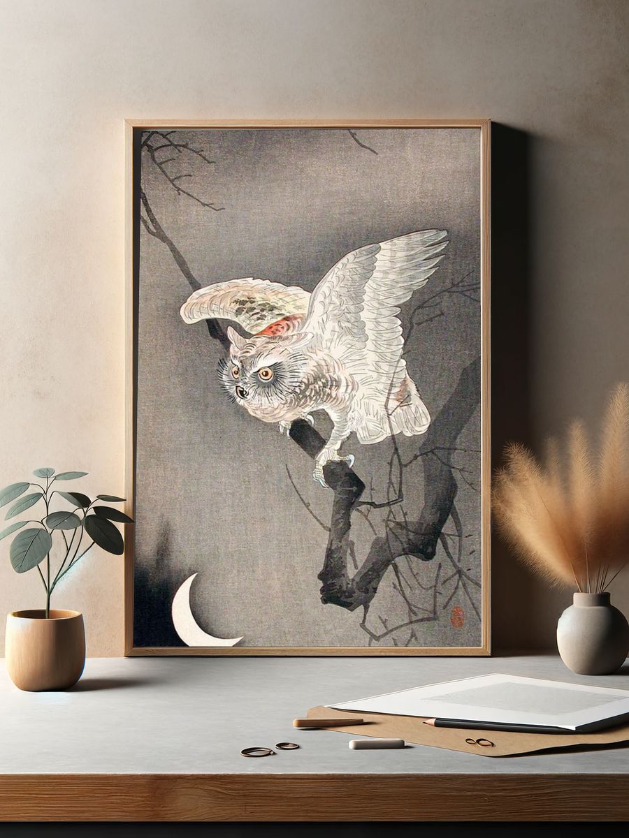 Scops Owl Moonlight Ohara Koson. — room view 2