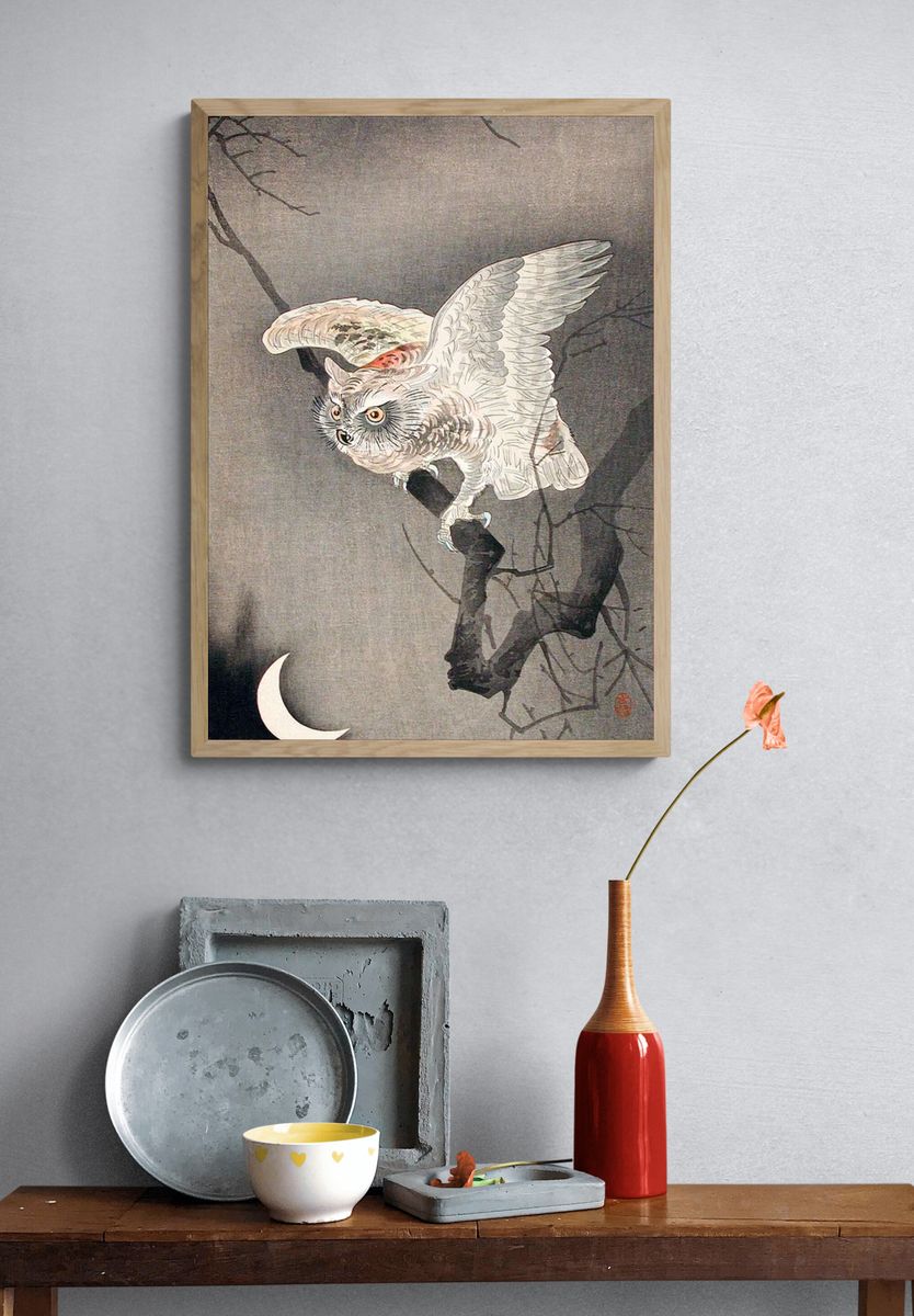 Scops Owl Moonlight Ohara Koson. — room view 3