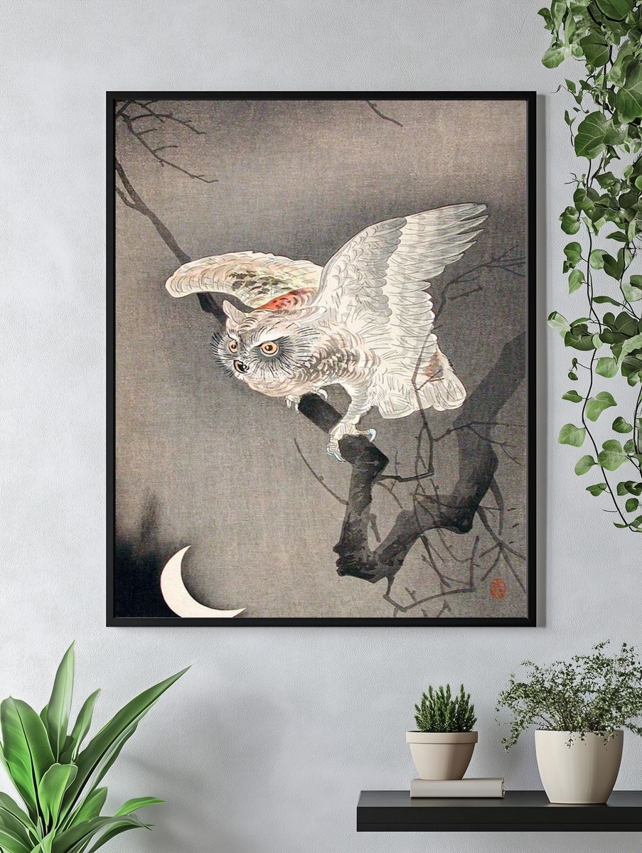 Scops Owl Moonlight Ohara Koson. — room view 4