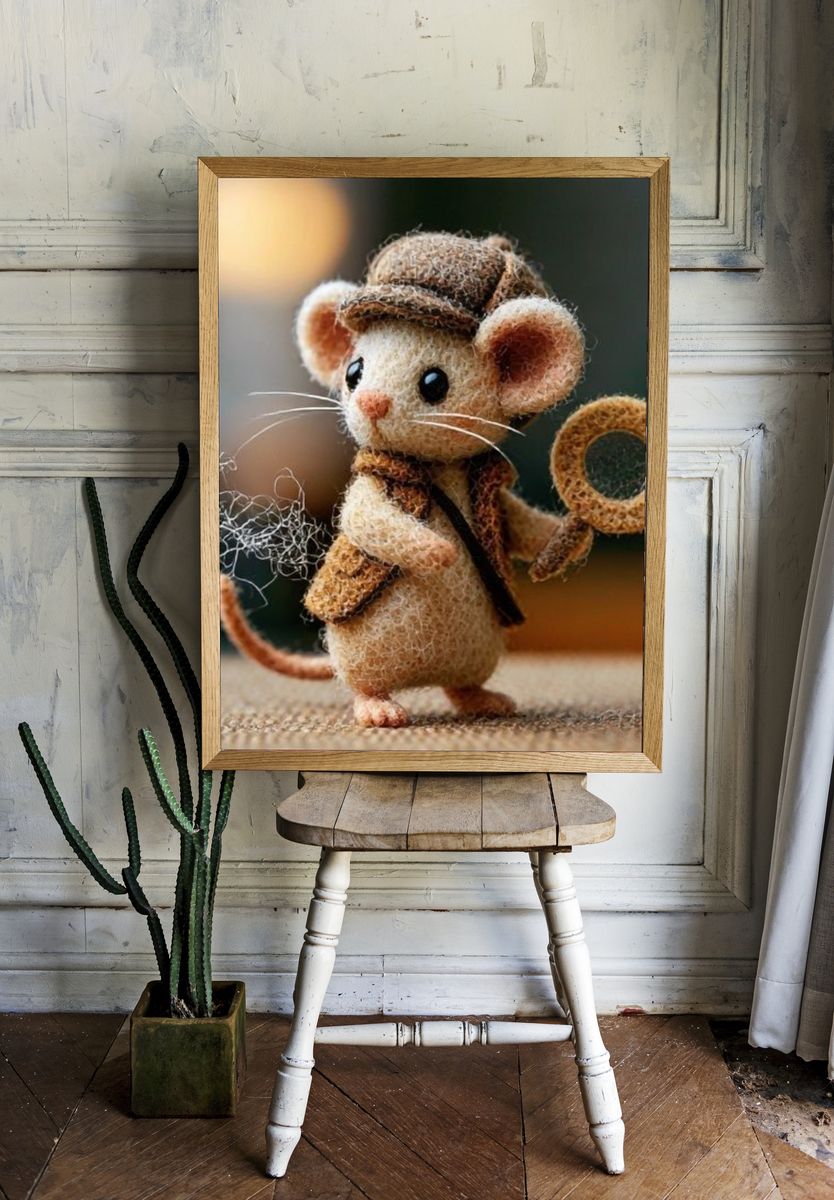 Needle-Felt Detective Mouse Poster. — room view 1