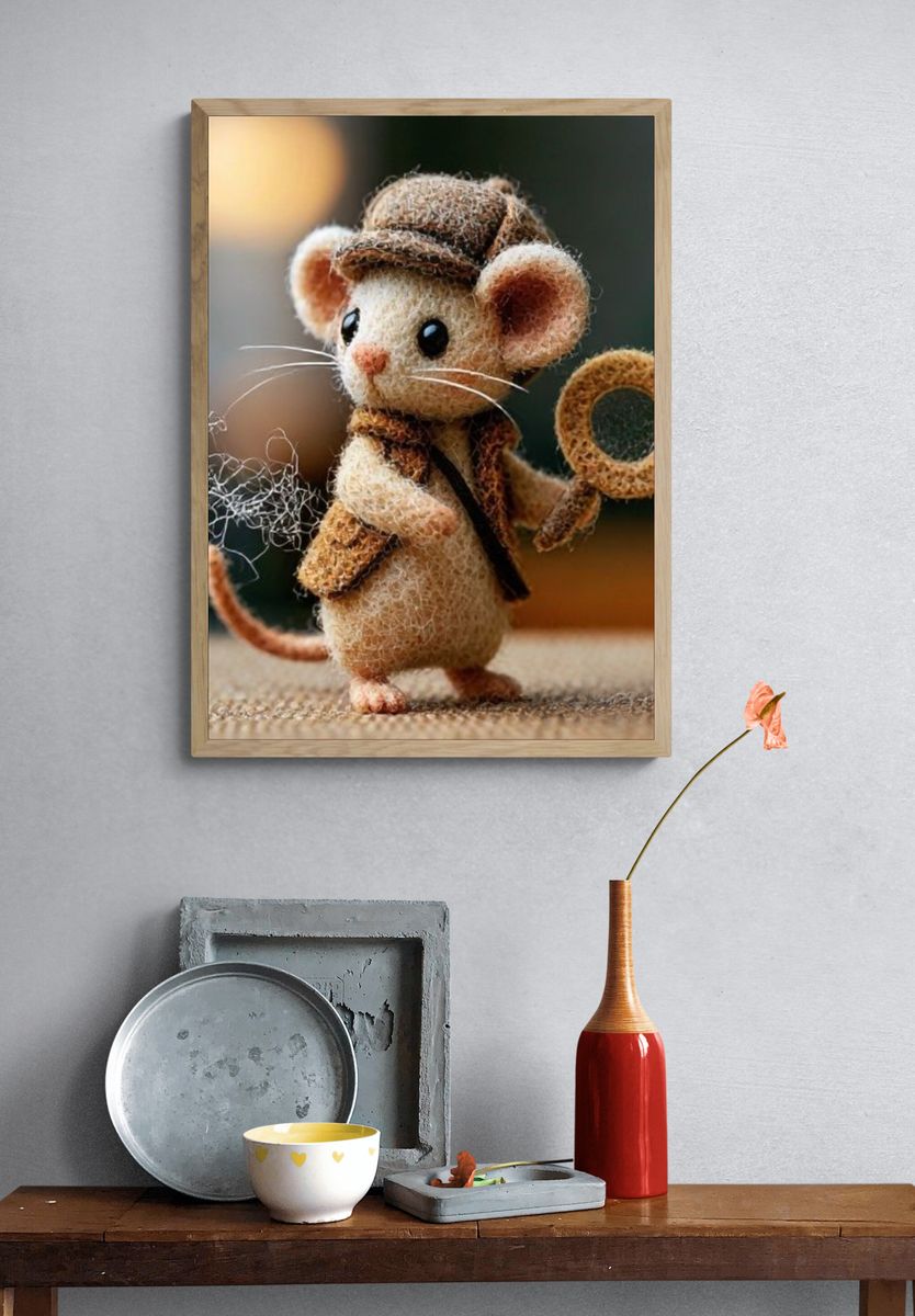 Needle-Felt Detective Mouse Poster. — room view 3