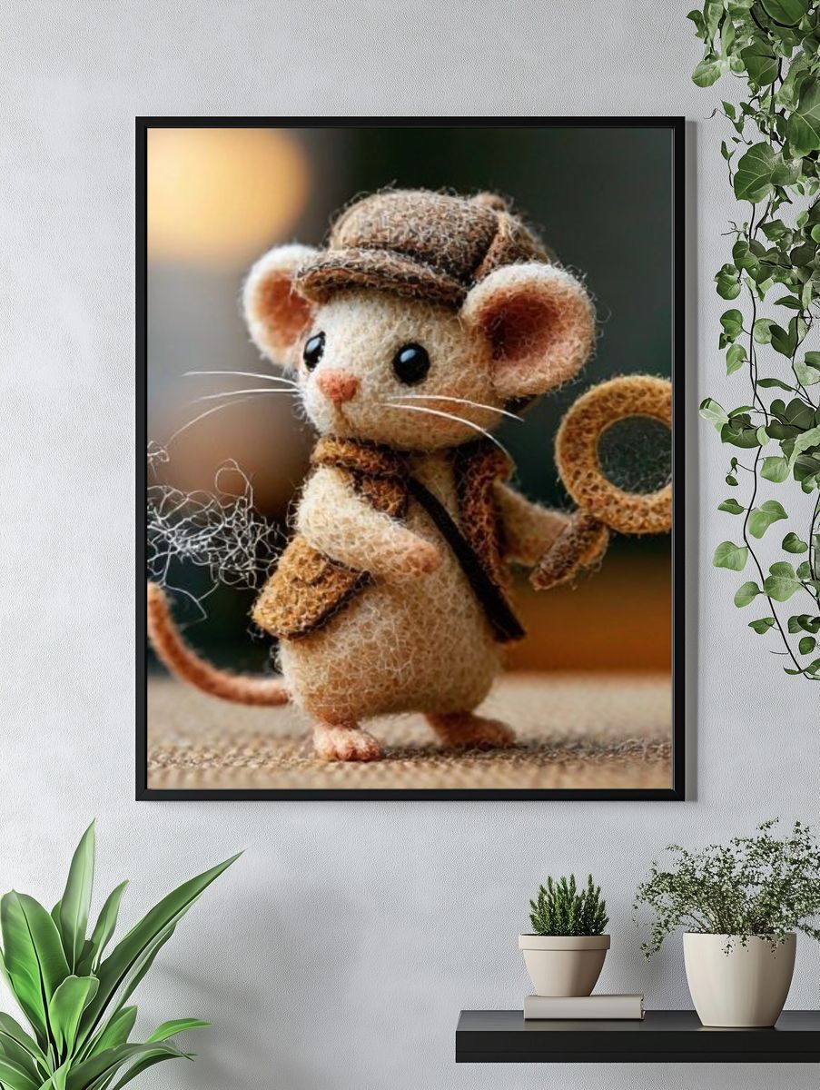 Needle-Felt Detective Mouse Poster. — room view 4