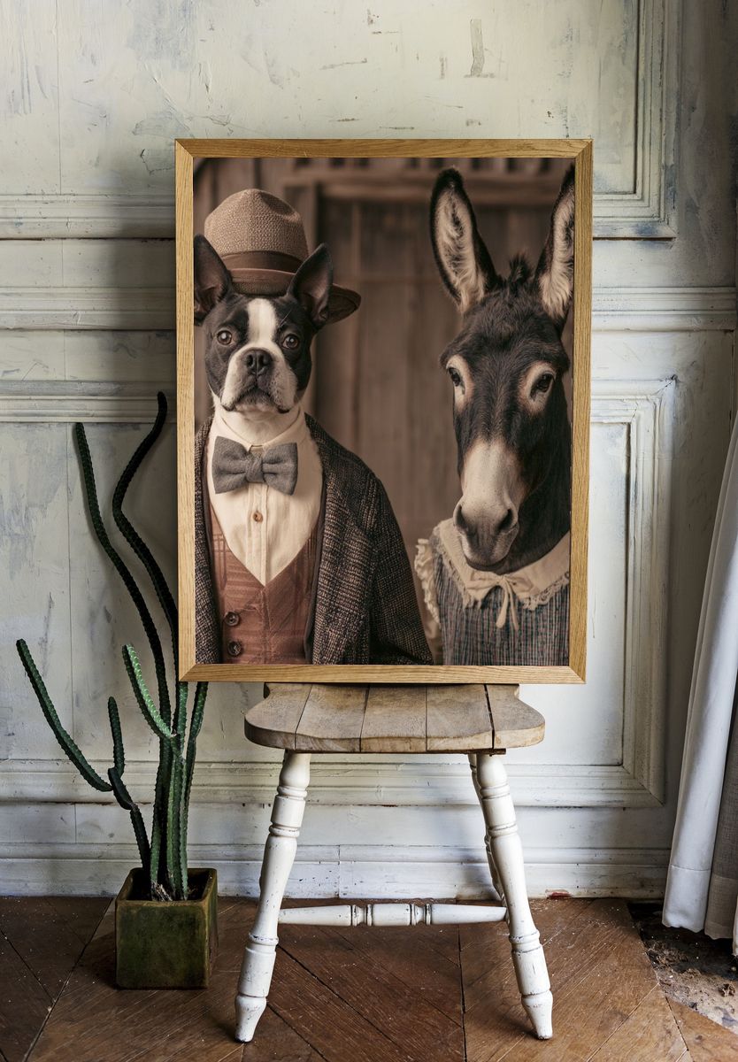 Victorian Animal Portrait Poster. — room view 1