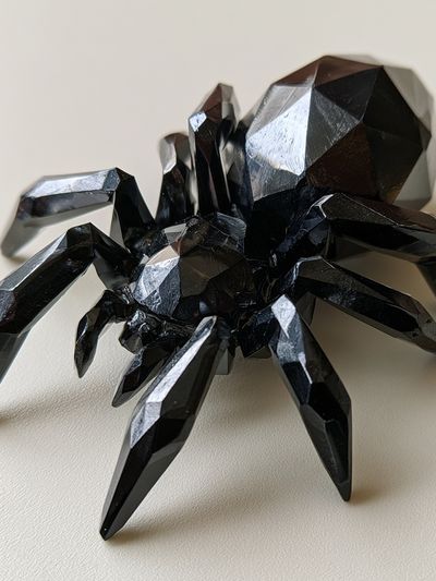 Black Geometric Spider Print. poster