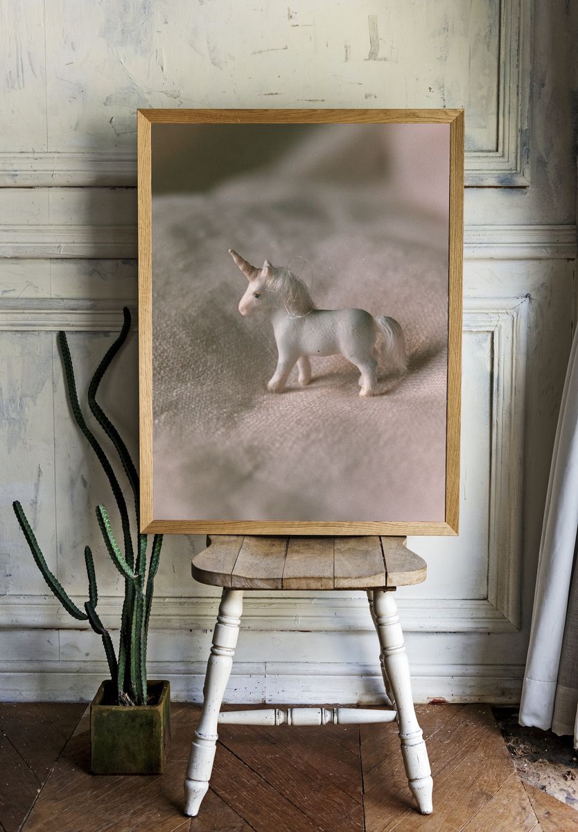 Miniature Unicorn Photography Poster. room preview