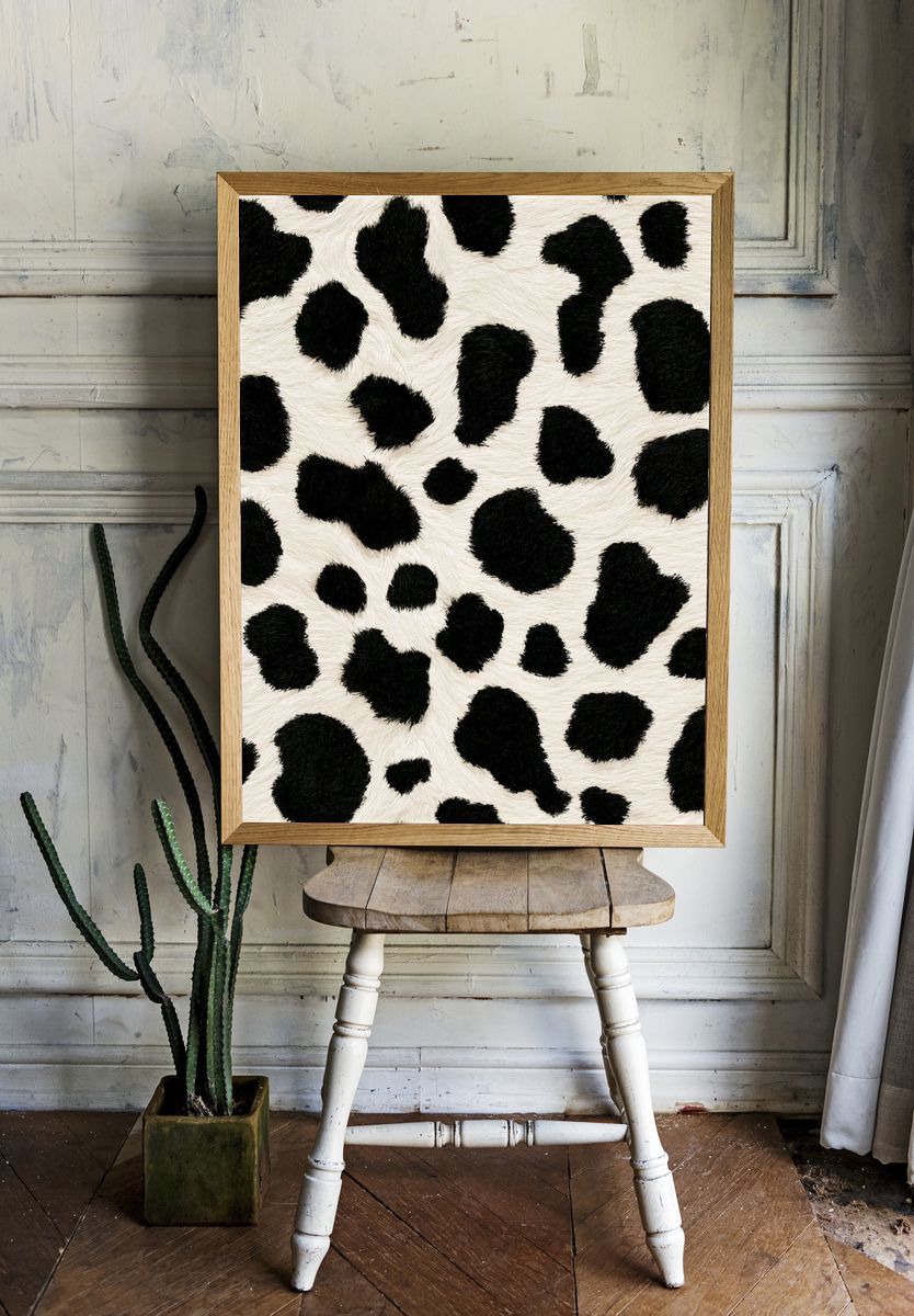 Cow Print Texture Poster. — room view 1