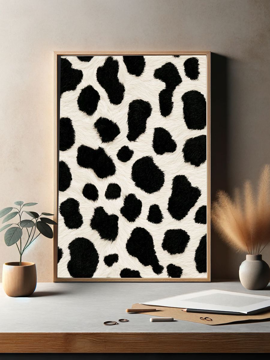 Cow Print Texture Poster. — room view 2