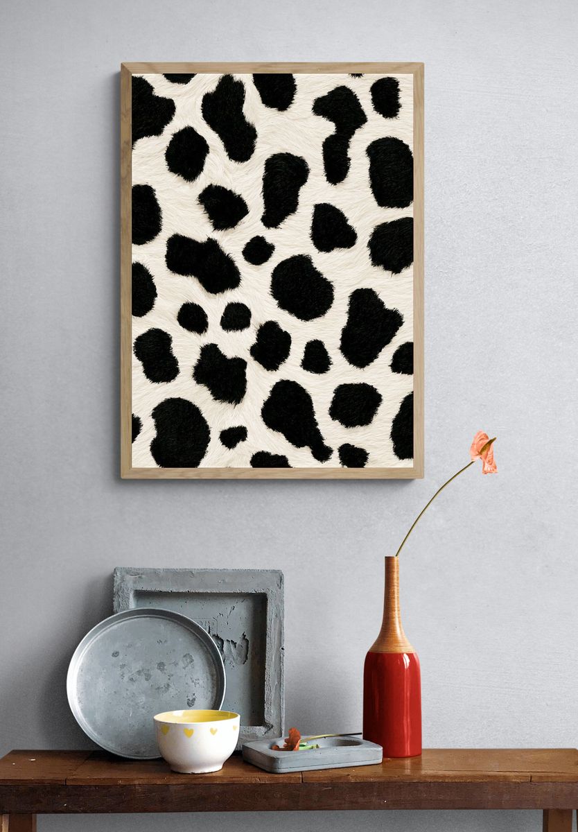 Cow Print Texture Poster. — room view 3