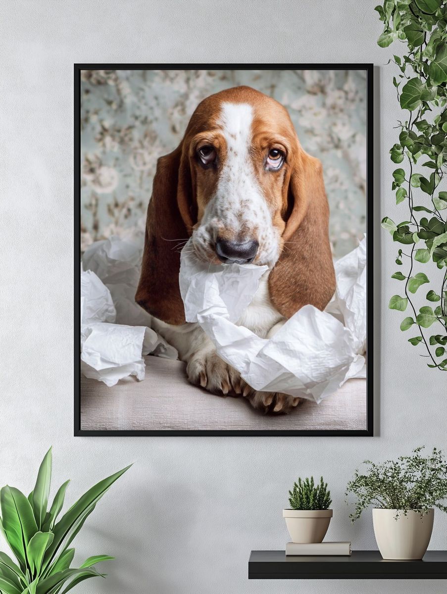 Basset Hound Portrait Photography Poster. — room view 4