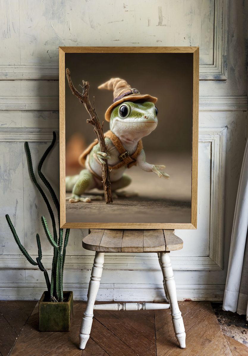 Wizard Gecko Photography Poster. — room view 1