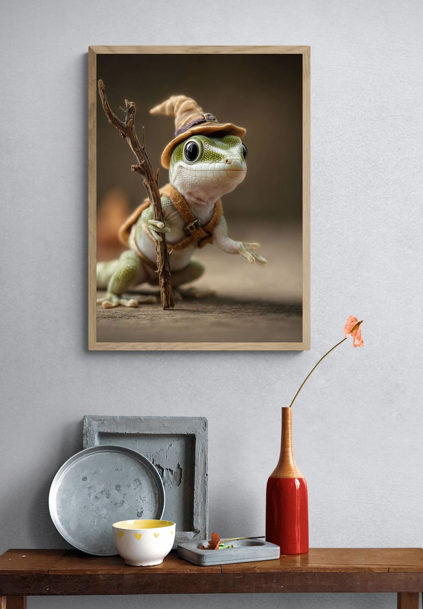 Wizard Gecko Photography Poster. — room view 3