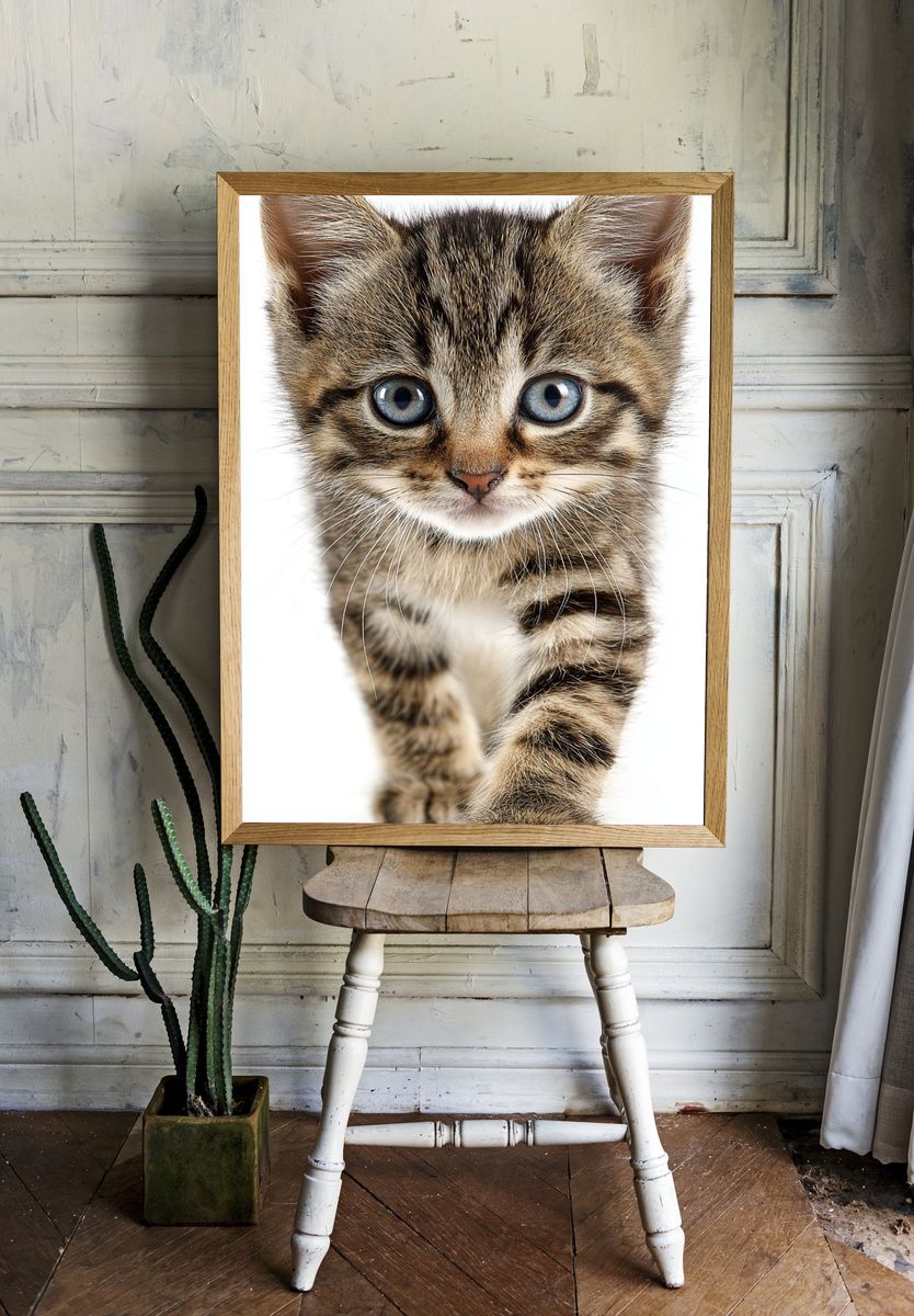 Tabby Kitten Portrait Poster. — room view 1